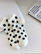 Black Pinstripe Polka Dot Women's Socks