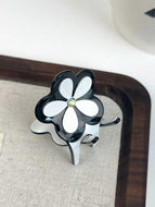 Flower Rhinestone Contrast Color Small Hairpin