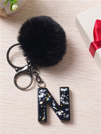 Black Hairball Pendant Keychain