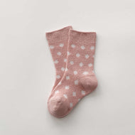 Girls Student Sports Socks with Polka Dot Print Socks