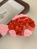 Little Red Fish Puffer Creative Hairpin