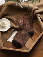 Bear Coffee Color Series Women's Socks