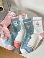 Cartoon Smiling Bunny Women's Socks