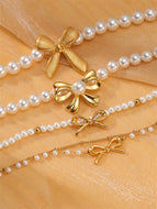 Women Alloy Elegant Pearl Wristband Fashion Jewelry