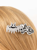 Bat Shaped Skull Halloween Hairpin