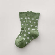 Girls Student Sports Socks with Polka Dot Print Socks