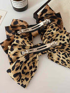 Bow Leopard Print Spring Clip Hair Clip