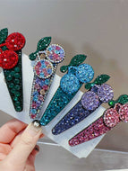 Cherry Rhinestone Ladies Bangs Hairpin