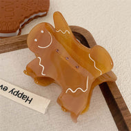 Caramel Gingerbread Man Hair Clip