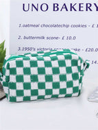 Ladies Checkered Cosmetic Bag