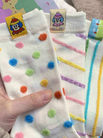 Colorful Polka Dot Striped Socks