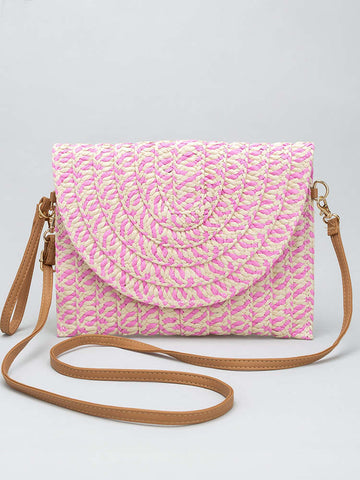 Straw Beach Bag Bohemian Handmade Woven Envelope Package