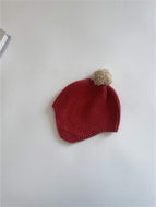 Cute Fur Ball Knitted Hat for Infants and Toddlers