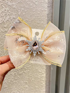 Ribbon Braid Hair Bow Jewel Bobby Pin