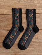 Retro Ethnic Style Flower Women's Socks