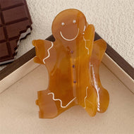 Caramel Gingerbread Man Hair Clip