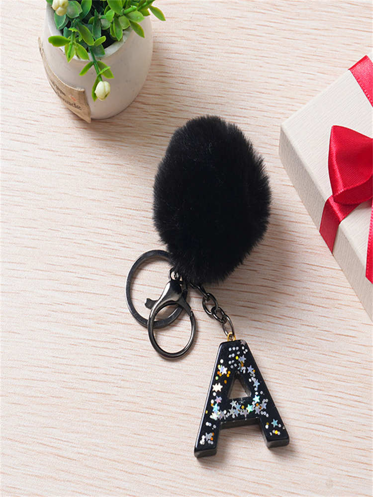 Black Hairball Pendant Keychain