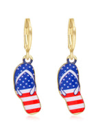 Independence Day Butterfly Earrings-Gold