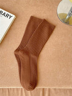 Solid Mid-tube Socks for Girls