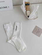 Letter Embroidered Minimalist Socks