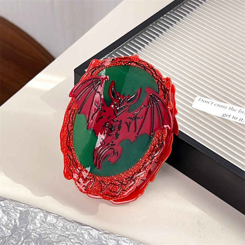 Fire Dragon Badge Hair Clip