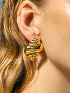 Conch shell Gold Statement Earrings - 18k Gold Plated