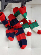 Red Colorblock Striped Unisex Socks