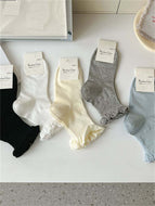 Lacework Solid Color Midtube Socks