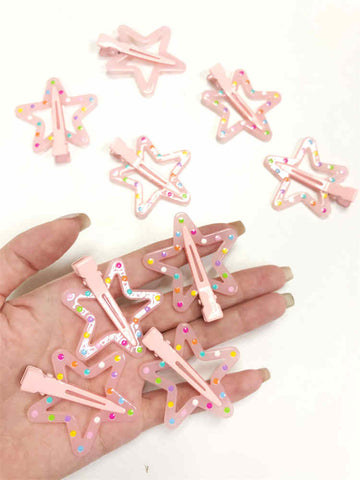 Cute Colorful Star Polka Dot Bangs Clip