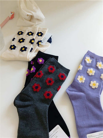 Women's Floral Mid-calf Socks