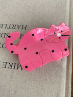 Cartoon Polka Dot Cute Cat Hairpin