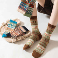 Colorblock Ethnic Style All-match Women's Socks