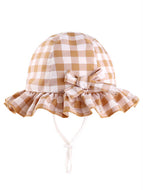 Plaid Bow Sun Protection Hat