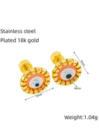 Eye Polishing Plating Stainless Steel 18K Gold Plated Ear Studs