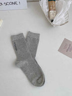 Letter Embroidered Minimalist Socks