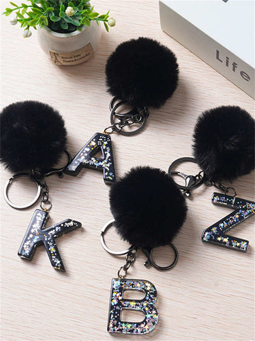 Black Hairball Pendant Keychain