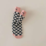 Checkerboard Smiley Kids Socks