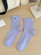 Lovely Floral Embroidered Socks