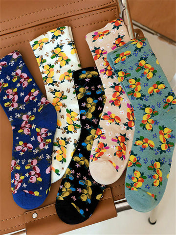 Fruit Floral Mid-calf Socks