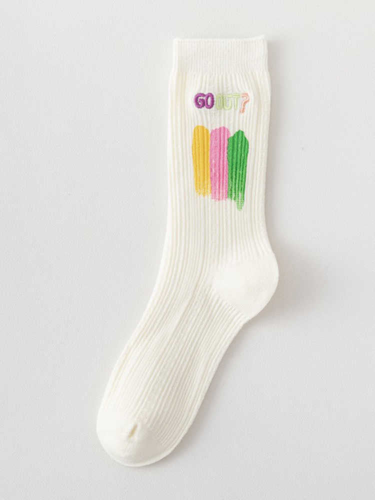 Embroidered Graffiti Splash Socks