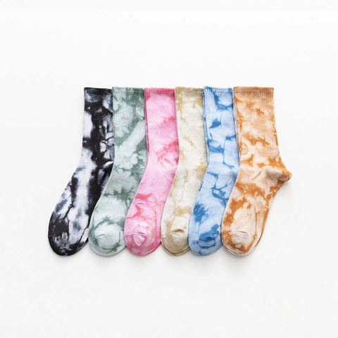 Tie Dye Trendy Cotton Socks