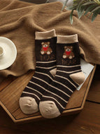 Bear Coffee Color Series Women's Socks