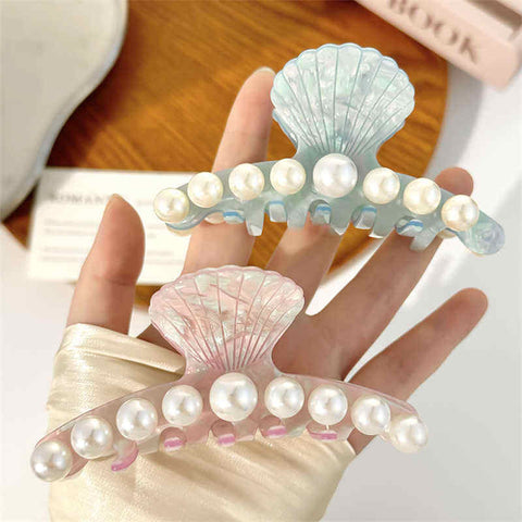 Large Pearl Shell Hair Clip for Women