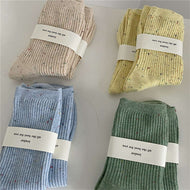 Women's Thin Strip Solid Color Socks