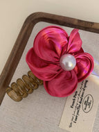 Pearl Flower Hair Scrunchie