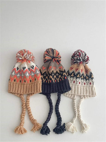 Girls' Warm Ear Protection Knitted Hat