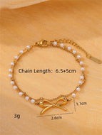 Women Alloy Elegant Pearl Wristband Fashion Jewelry