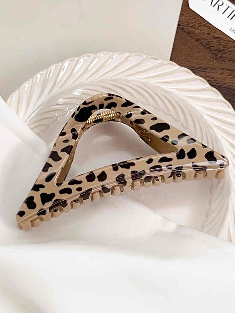 Beige Leopard Print Hair Clip