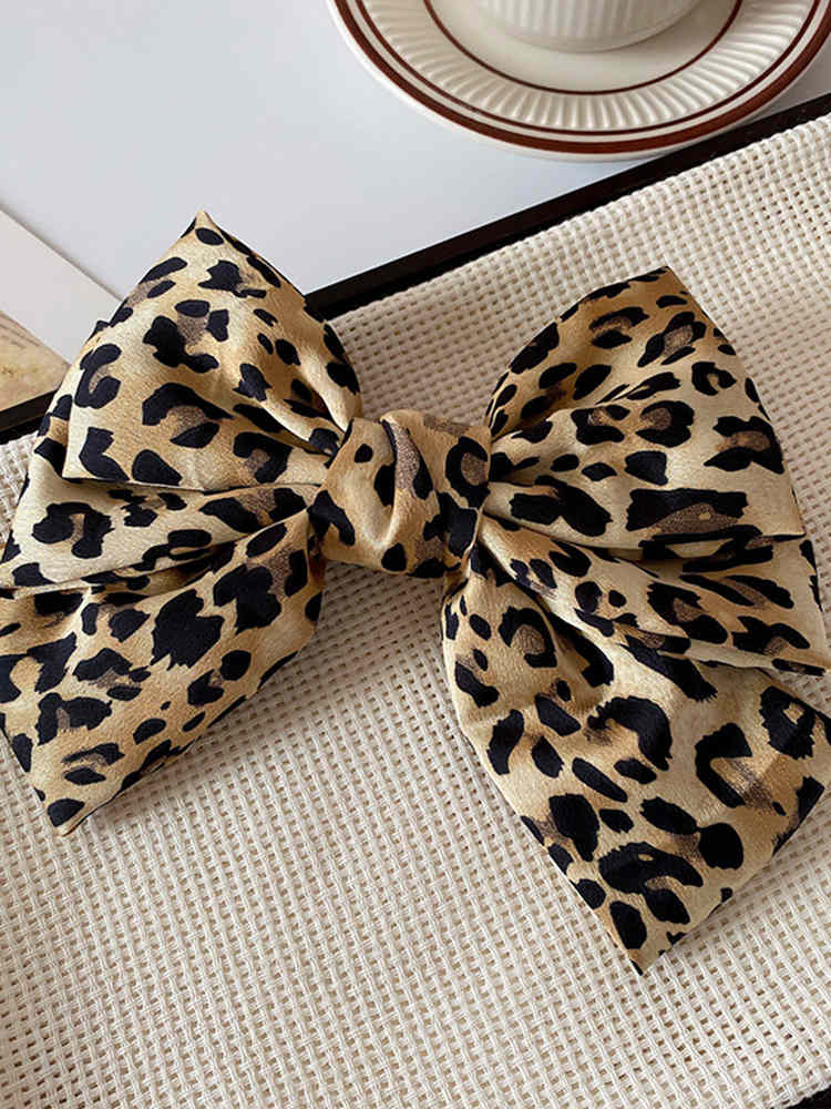 Bow Leopard Print Spring Clip Hair Clip