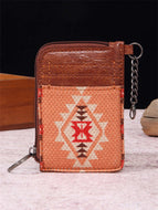 Light Coffee Southwestern Canvas Wallet